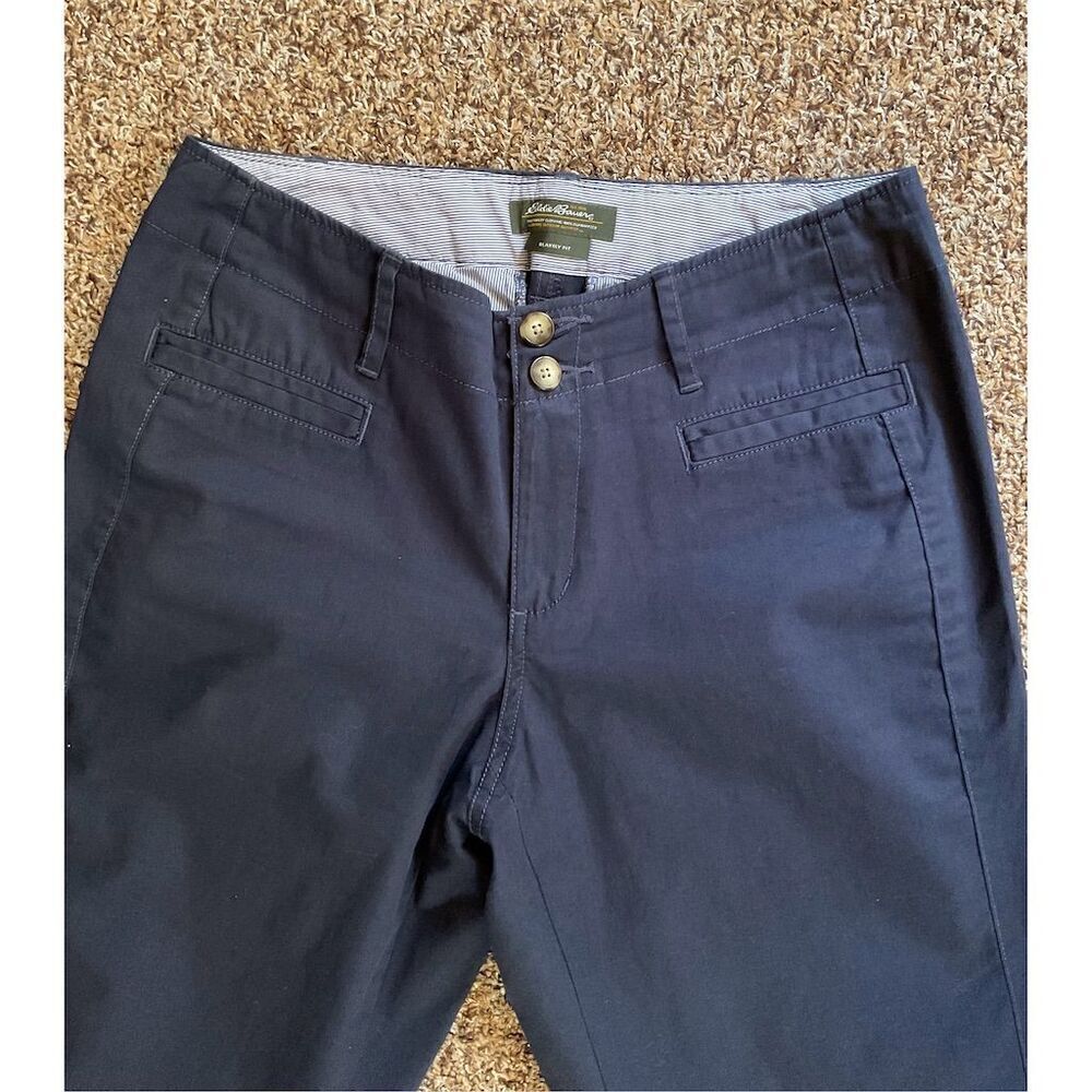 Eddie Bauer Women's Navy Blue Stretch Straight Leg Pants - Size 8 - Picture 6 of 10